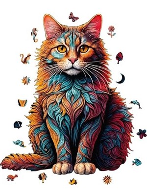 Die Grup Ahşap Puzzle Yetişkin - Kedi - 250 Parça, 27 x 33 cm - Yapıştırıcı Folyo Dahil - Benzersiz Şekilli Parçalar & Özel Figürler - Wz-25