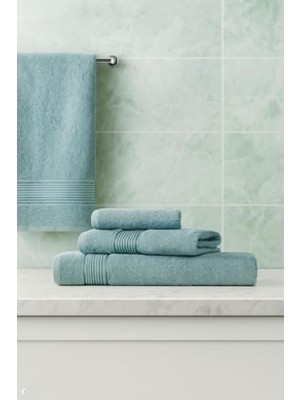 Die Grup 3 Parça Ekonomik Banyo Havlu Seti% 100 Pamuklu Basic (Mint)