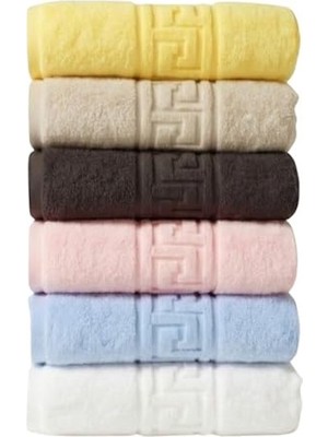 Die Grup Anılsan 6'lı El ve Yüz Havlusu Seti (50X90 Cm) -%100 Pamuk, Yüksek Emici, Grek Desenli - Ev, Otel, Spa ve Banyo Için Lüks Havlu Seti Günlük Kullanıma Uygun
