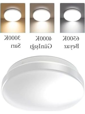 Die Grup 18W Ses Sensörlü LED Plafonyer 4000K Gün Işığı 25,5 cm Tavan Armatür