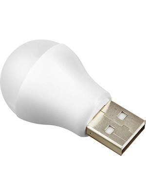 Die Grup USB Tip LED Işık, 1W Ekonomik Tasarruflu, Gece Aydınlatma, Powerbank ile Seyyar Kullanım, USB Tip Yuvarlak Mini Boyut LED Işık Aydınlatma (2 Adet)