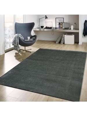Die Grup Koyu Gri Mikro Polyester Kaymaz Taban Shaggy Halı, 100 x 100