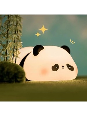 Die Grup Uyuşuk Yumuşak Silikon Panda Mini Gece Lambası Dekoratif Işık Derecesi Ayarlanabilir Yatak Odası Lambası Kitap Okuma Lambası Çocuk Odası (Uyuşuk Panda - YH301)          [enerji Sınıfı A+]