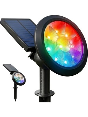 Die Grup 18W LED Solar Kazıklı Çim Armatür Cata Güneş Enerjili LED Işık Çim Lambası Bahçe Ağaç Çalı Duvar Aydınlatma (Rgb)          [enerji Sınıfı A+]