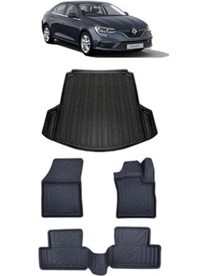 Die Grup Renault Megane 4 2026 Model Ile Uyumlu 5d Premium Ekstra Havuzlu Paspas ve Bagaj Havuzu Set