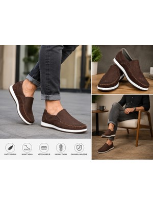 Erkek Günlük Loafer Ayakkabı Kahverengi – Hafif, Rahat ve Kaymaz Taban Casual Erkek Ayakkabı