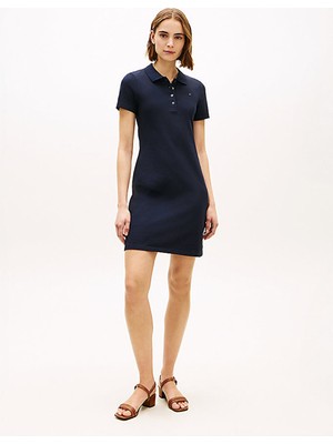 Tommy Hilfiger Kadın 1985 Slim Pique Polo Elbise