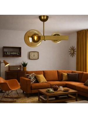 UltraMint Modern 2'li Krom ve Cam Avize, Şık ve Parlak Aydınlatma Seti