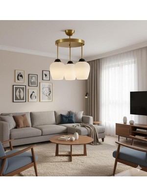 UltraMint Modern Beyaz Camlı 3'lü Tepsi, Şık Gold Detaylı Ev Dekoru