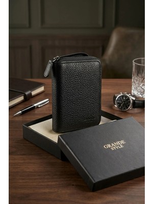 Grande Style 01786 Unisex Fermuarlı  Deri Cüzdan