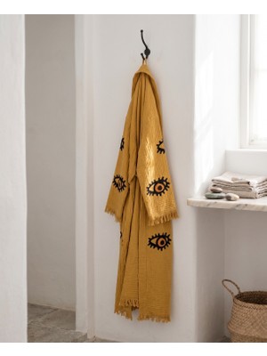 Orbit Müslin Kimono Bornoz, Saçaklı Plaj Elbisesi, Yazlık Sabahlık, Hafif Kurulanma Örtüsü, Spa Hamam Havuz ve Tatil Kullanımı