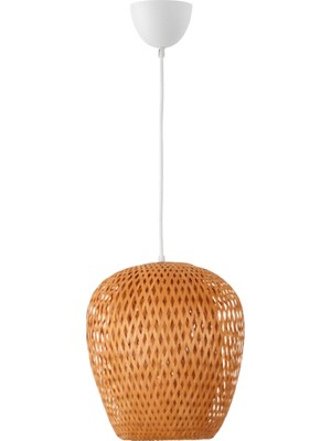 UltraMint Şık Bohem Bambu Sarkıt Avize, Modern Rattan Aydınlatma 25 cm