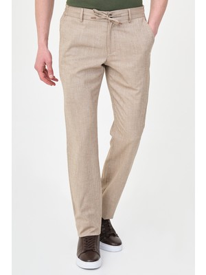 MCR Çizgili Slim Fit Beli Lastikli Ipli Erkek Pantolon