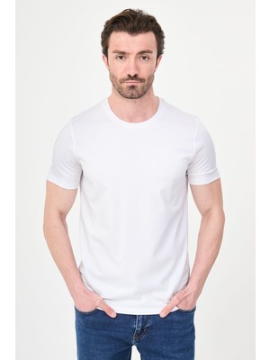 MCR Düz Slim Fit Bisiklet Yaka %100 Pamuk Kısa Kol Erkek T-Shirt