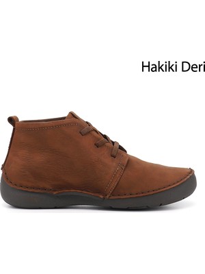 Gönderi(r) Kadın Taba  Bağcıklı Hakiki Deri Comfort Bot