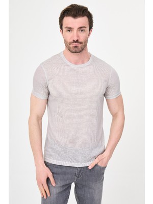 MCR Desenli Slim Fit Bisiklet Yaka Ince Kumaş Kısa Kol Erkek T-Shirt