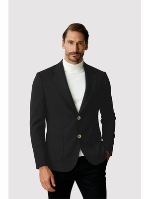 İGS Antrasit Mono Yaka Slim Fit Dar Kalıp Erkek Ceket