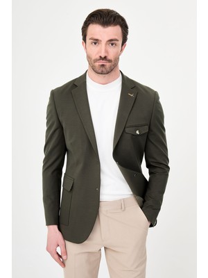 MCR Düz Slim Fit Torba Cepli Çıtçıtlı Erkek Ceket