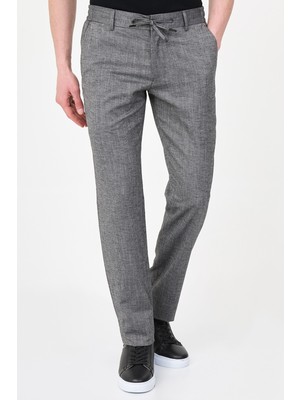 MCR Çizgili Slim Fit Beli Lastikli Ipli Erkek Pantolon