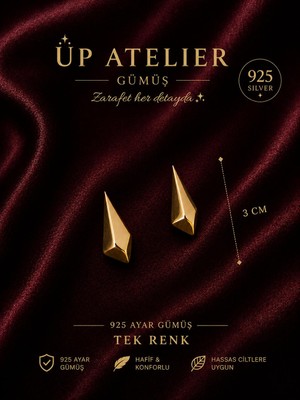 Up Atelier 925 Ayar Gümüş Italyan Üçgen Model Küpe