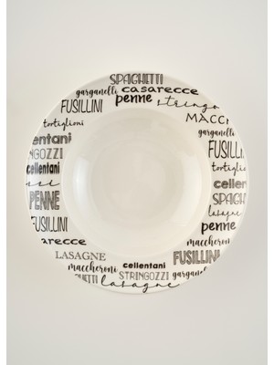 Alfredo Porselen Makarna Tabağı Siyah (28 Cm)