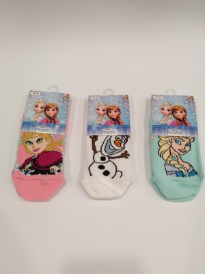 Çimpa Frozen 14453 Lisanslı Kız Çocuk Patik Çorap 3'lü