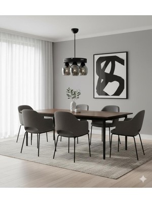 UltraMint Modern 3'lü Siyah Yuvarlak Kasa Avize, Şık ve Zarif Tasarım