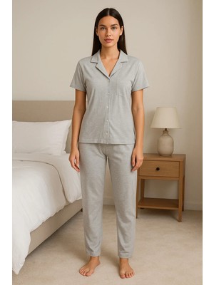 LXL Kadın Gömlekli Pijama Takımı