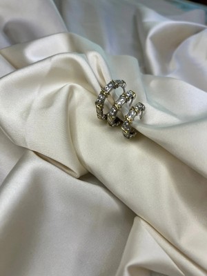 Roha Çelik Silver Tiffo Küpe Seti