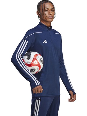 Adidas Erkek Lacivert Tiro 23 Antrenman Yarım Fermuarlı Dik Yaka Uzun Kollu Tişört HS7229