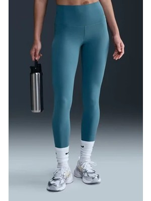 Nike Dri Fit Zenvy Gentle Support Infina Soft Womens Training Tight Yüksek Belli Toparlayıcı 7/8  Soft Kumaş Kadın Antreman Taytı Mavi
