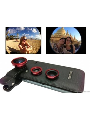 Aycer Balık Gözü Lens Fish Eye 3 Wide Geniş Açılı Makro Telefon Lensi