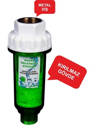 Hsb Kireç Önleyici Filtre Metal Dişli Kirilmaz Gövde ile Su Arıtma Aksesuarı
