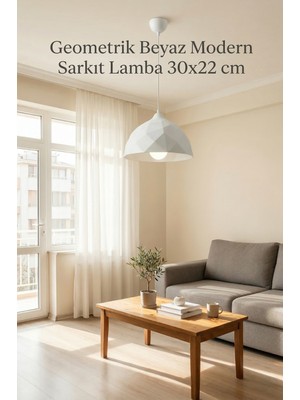 UltraMint Modern 3D Geometrik Beyaz Sarkık Lamba, Hafif ve Kırılmaya Dirençli