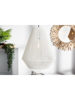 UltraMint Doğal Rattan Görünümlü Modern Hasır Avize, Şık ve Şık Dekorasyon
