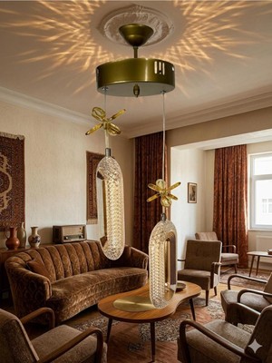UltraMint Oval LED Kristal Modern Avize Çiftli, 3 Renk Seçenekli, Şık Tasarım