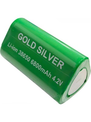 Yunus Av Gold Silver 38650 6800MAH 4.2V Li-Ion Şarjlı Pil – El Feneri ve Elektronik Cihazlar Için