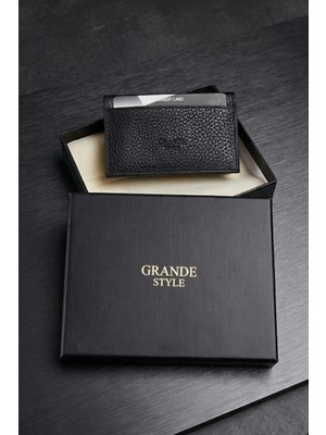 Grande Style 0825 Unisex  Deri Kartlık Şık Tasarım