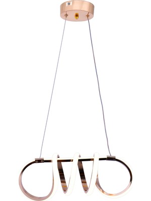 UltraMint Şık Gold Renkli 3 Renk Yanabilen LED Sarkıt Avize, Modern Salon ve Oda Dekoru