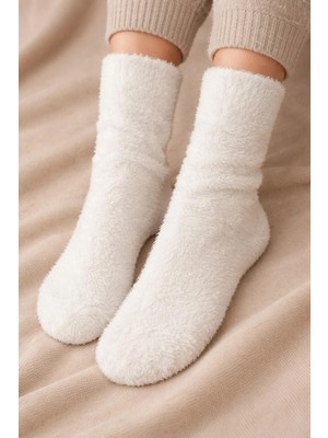Bony Socks Unisex Kalın Soket Çorap Beyaz