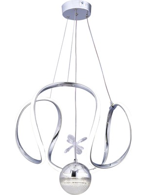 UltraMint Modern Krom LED Sarkıt Avize, 3 Renk Yanabilen, Şık ve Şık Aydınlatma