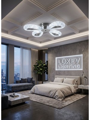UltraMint Modern 4'lü Gümüş Ledli Plafonyer, Salon, Mutfak, Çocuk ve Yatak Odası Için
