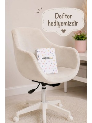 Markaelz Monoko Beyaz Ayaklı Çalışma Sandalyesi Plastik Materyal ile Tekerlekli Modern Tasarım