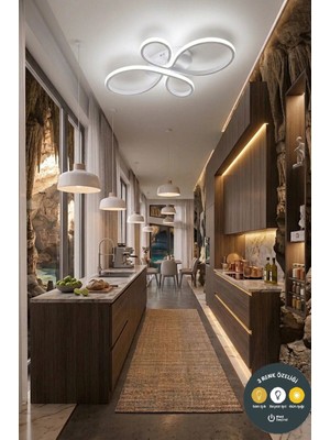 UltraMint Şık Beyaz LED Plafonyer Avize, Çok Renk Seçeneği, Salon, Mutfak ve Oda Için