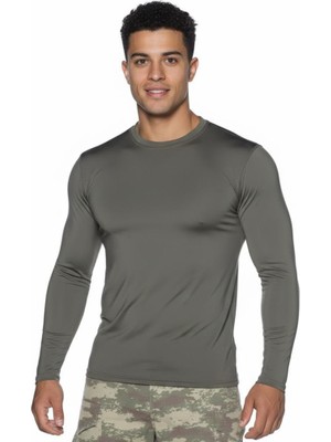 Single Sword Uzun Kol Microfiber T-Shirt - Tişört Renk: Haki Beden: S | Günlük Kullanım