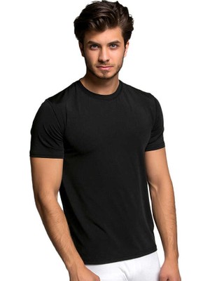 Single Sword Thermoform HZT18003 Microfiber Kısa Kol Fanila Renk: Siyah Beden: L
