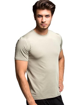 Single Sword Thermoform HZT18003 Microfiber Kısa Kol Fanila Renk: Bej Beden: S Serisi