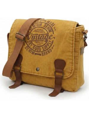 Mandosi Unisex Vintage Postacı Çantası Laptop Evrak ve Okul Omuz Çantası - 8045