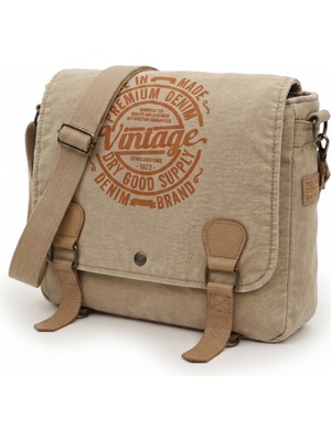 Mandosi Unisex Vintage Postacı Çantası Laptop Evrak ve Okul Omuz Çantası - 8045