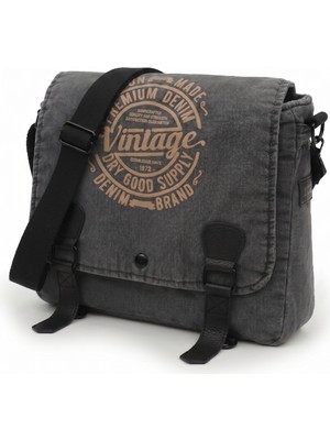 Mandosi Unisex Vintage Postacı Çantası Laptop Evrak ve Okul Omuz Çantası - 8045